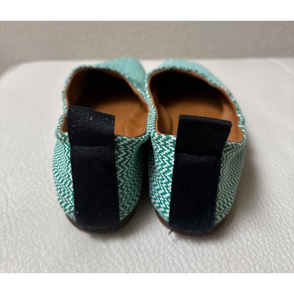 Céline Green White Zigzag Flats – Leather Lined, Size 10.5-11 - Picture 4 of 6
